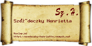 Szádeczky Henrietta névjegykártya