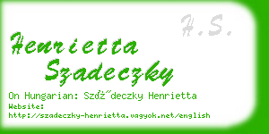 henrietta szadeczky business card